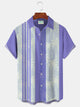 Alohadaddy Beach Holiday Men's Purple Hawaiian Shirts Coconut Tree Art Stripe Stretch Vintage Bowling Camp Shirts