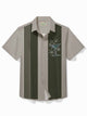 Alohadaddy 50's Retro Medieval Geometric Art Men's Bowling Shirt Pocket Camp Shirt Big Tall