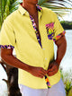 Alohadaddy Men's Casual Floral Patchwork Color Block Short Sleeve Hawaiian Shirt Big Tall