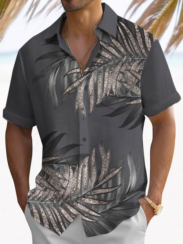 Alohadaddy Beach Vacation Tropical Leaves Men&