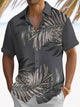Alohadaddy Beach Vacation Tropical Leaves Men's Hawaiian Shirt Stretch Camp Pocket Shirt Big Tall