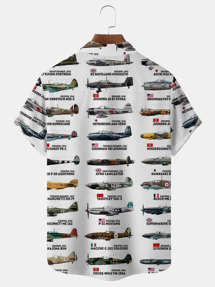 Alohadaddy Vintage WWII Aircraft Art Poster White Men&