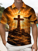 Alohadaddy® Easter Cross Print Men's Short-Sleeve Polo Shirt