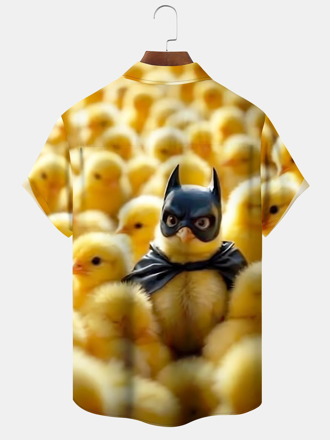 Alohadaddy Retro Cartoon Chicken Batman Funny Short Sleeve Pocket Shirt