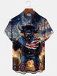 Alohadaddy Holiday American Flag Bison Independence Day Fireworks Shirt