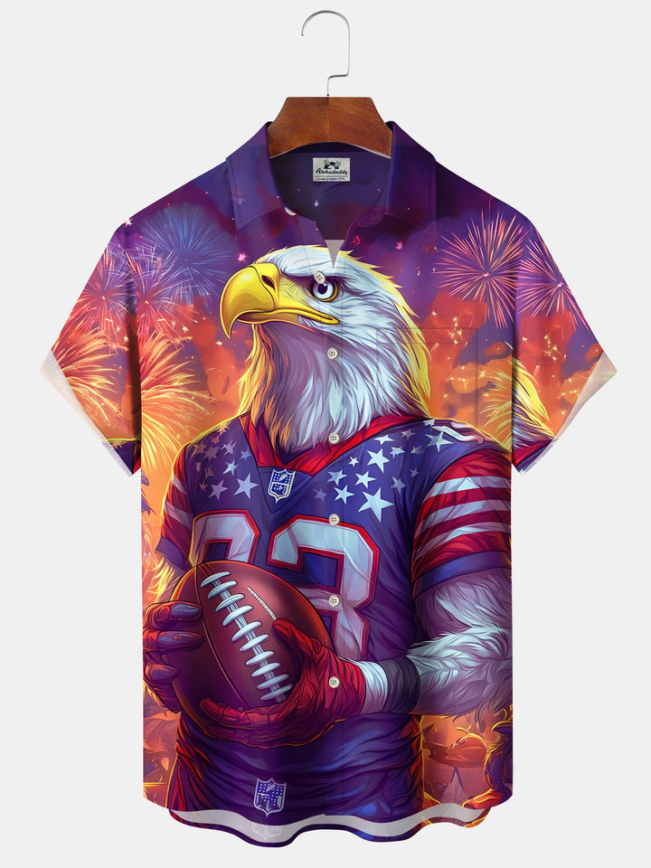 Alohadaddy Holiday American Flag Eagle Independence Day American Football Shirt