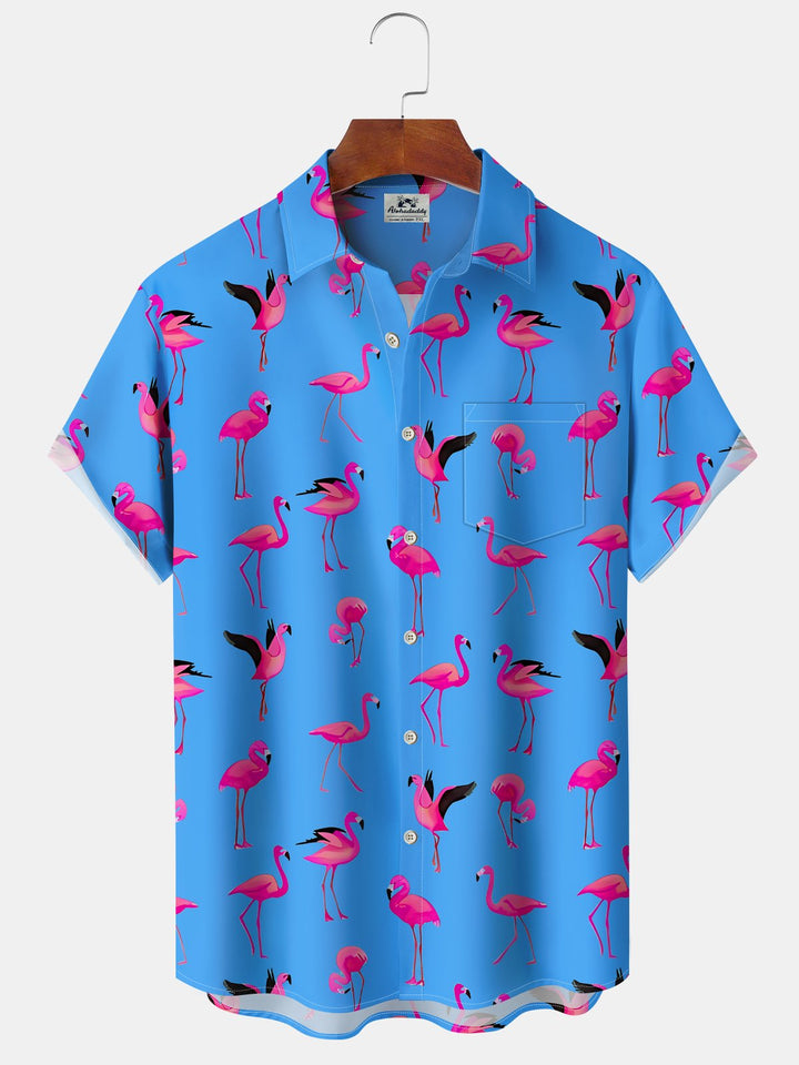 Alohadaddy Hawaiian Tropical Beach Flamingo Vintage Vacation Shirt