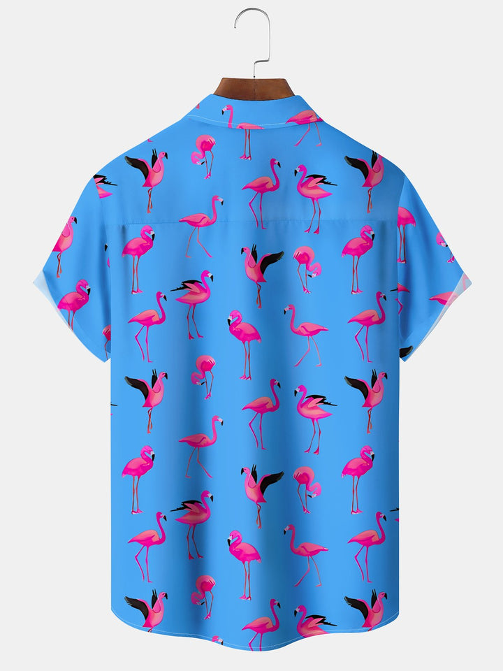 Alohadaddy Hawaiian Tropical Beach Flamingo Vintage Vacation Shirt