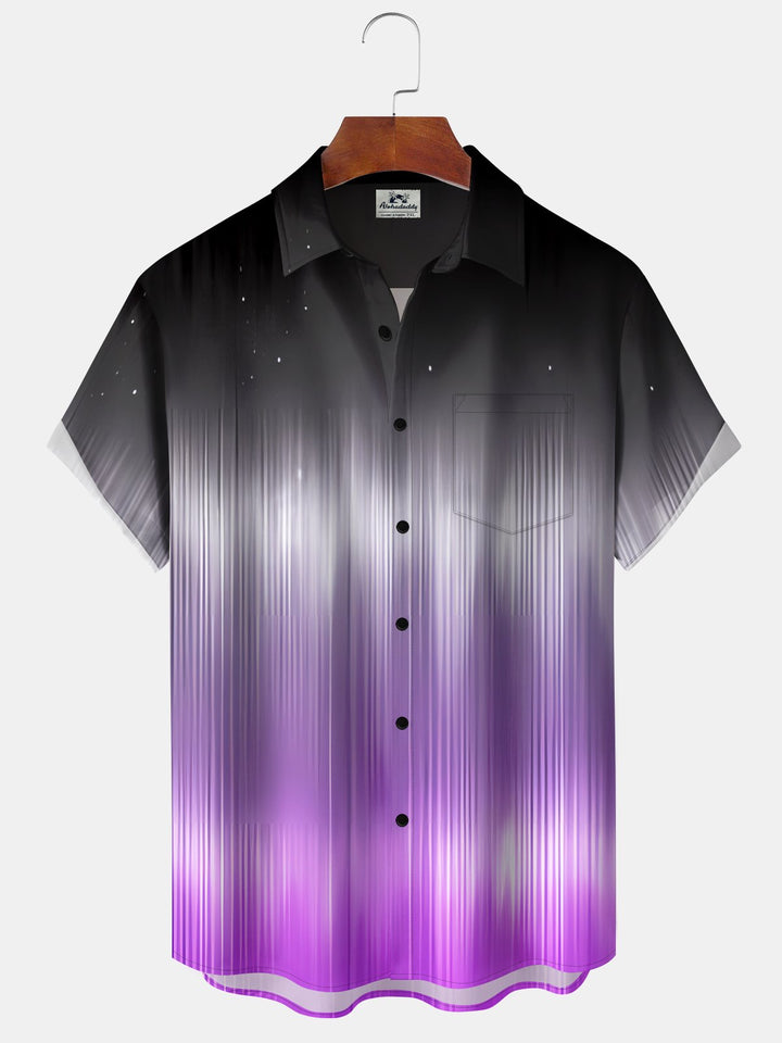 Alohadaddy Vintage Gradient Stripe Textured Short Sleeve Shirt