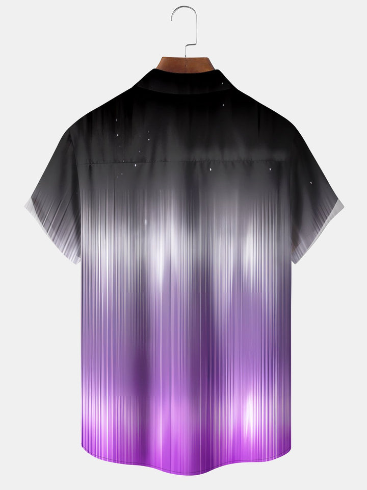 Alohadaddy Vintage Gradient Stripe Textured Short Sleeve Shirt