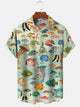 Alohadaddy Vintage Hawaiian Sea Life Tropical Fish Gradient Vacation Shirt