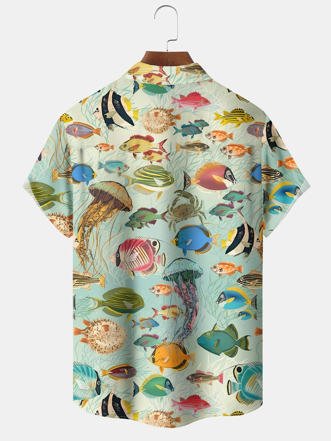 Alohadaddy Vintage Hawaiian Sea Life Tropical Fish Gradient Vacation Shirt