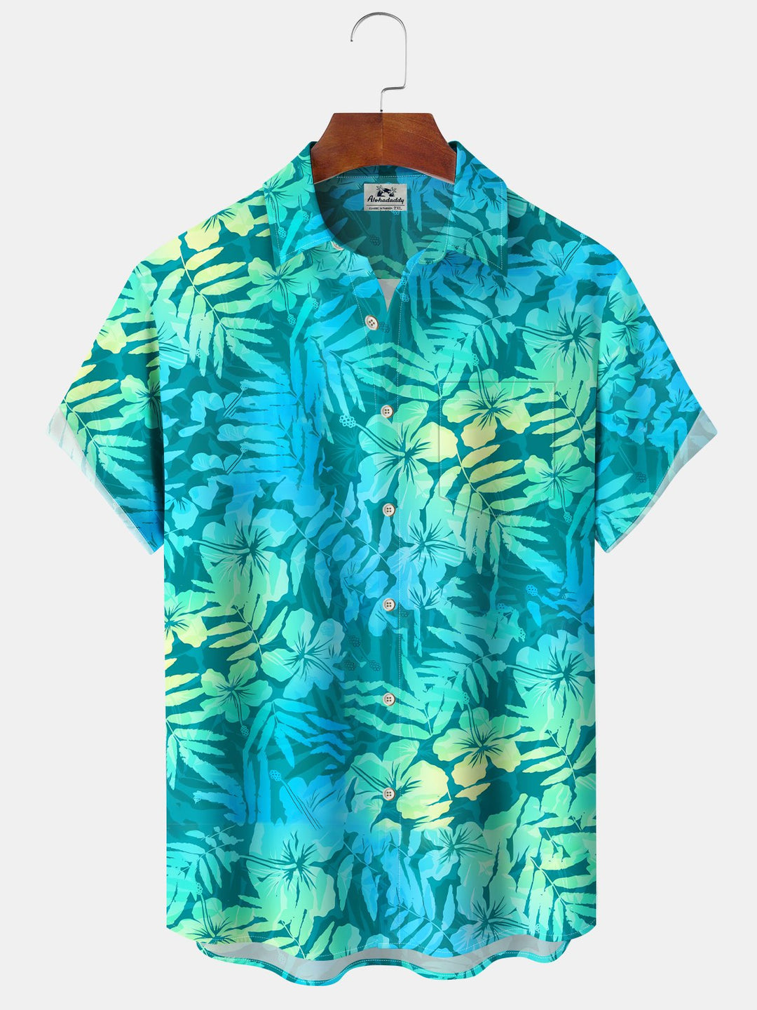Alohadaddy Hawaiian Gradient Tropical Floral Hibiscus Vacation Shirt
