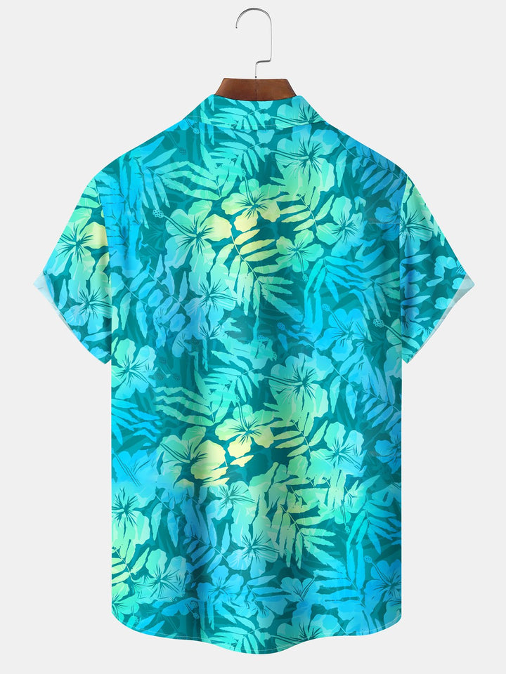 Alohadaddy Hawaiian Gradient Tropical Floral Hibiscus Vacation Shirt