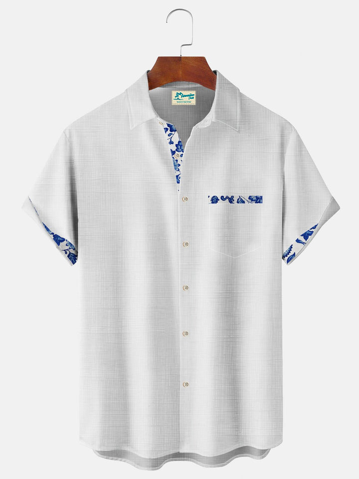 Alohadaddy Cotton-Linen Casual Shirts Natural Breathable Summer Lightweight Hawaiian Shirts