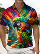 Alohadaddy® Men's Hawaiian Abstract Art Parrot Gradient Polo Shirt Short-Sleeve Big & Tall
