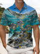 Alohadaddy® Men's Hawaiian Tropical Fish & Underwater Ocean Polo Shirt Short-Sleeve Big & Tall