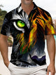 Alohadaddy® Men's Vintage Artistic Abstract Leopard Print Polo Shirt Short-Sleeve Big & Tall
