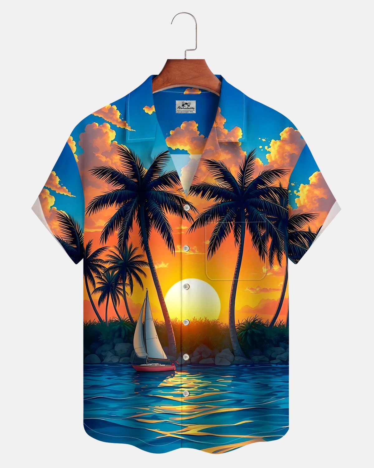 Alohadaddy® Men's Hawaiian Coconut Tree Camp Shirt Short Sleeve Big & Tall