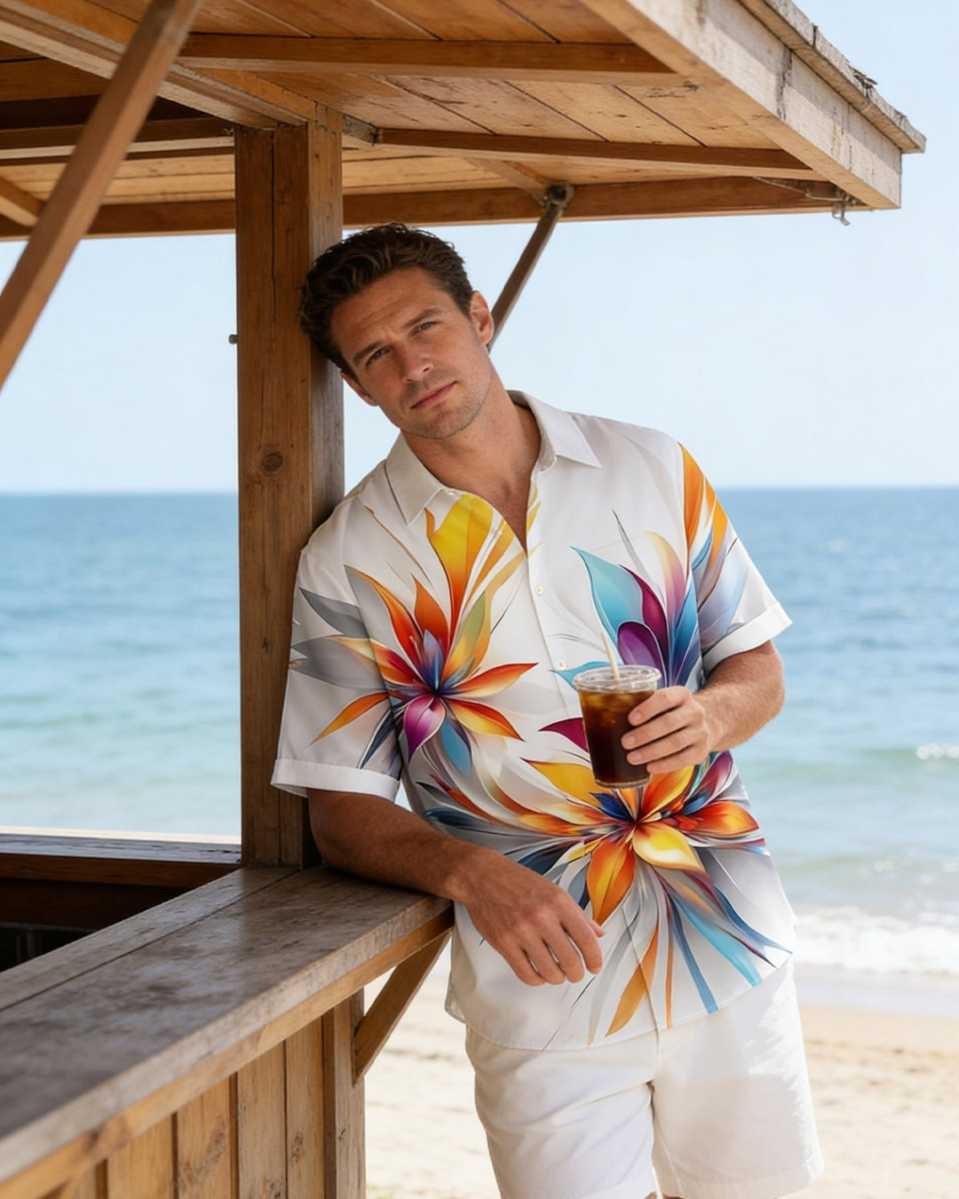 Alohadaddy® Hawaiian Art Floral Print Men&