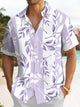 Alohadaddy Beach Vacation Men's Hawaiian Shirt Plant Leaf Print Pocket Shirt