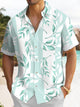Alohadaddy Beach Vacation Men's Hawaiian Shirt Plant Leaf Print Pocket Shirt