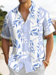 Alohadaddy Beach Vacation Men's Hawaiian Shirt Plant Leaf Print Pocket Shirt