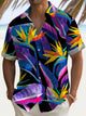 Alohadaddy Hawaiian Botanical Floral Print Men's Button Pocket Short Sleeve Shirt
