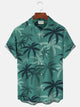 Alohadaddy Beach Vacation Green Men's Hawaiian Shirts Vintage Game Coconut Aloha Stretch Button-Down Shirts
