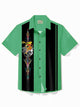 Camisa de bolos para hombre Alohadaddy de los años 50 con diseño de rayas retro y diseño de coche, con bolsillo elástico y arte de dibujos animados, para campamento, talla grande