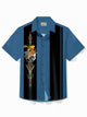 Camisa de bolos para hombre Alohadaddy de los años 50 con diseño de rayas retro y diseño de coche, con bolsillo elástico y arte de dibujos animados, para campamento, talla grande