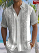 Big&Tall Size Alohadaddy® Pocket Vintage Bowling Plant Bamboo Print Beach Men's Hawaiian Shirt