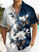 Alohadaddy Hawaii Casual Flowers Asymmetric Design Art Print Button Cardigan Pockets Polyester Stretch Long Oversized Shirt