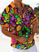 Alohadaddy Retro 70s Psychedelic Abstract Music Pocket Shirt