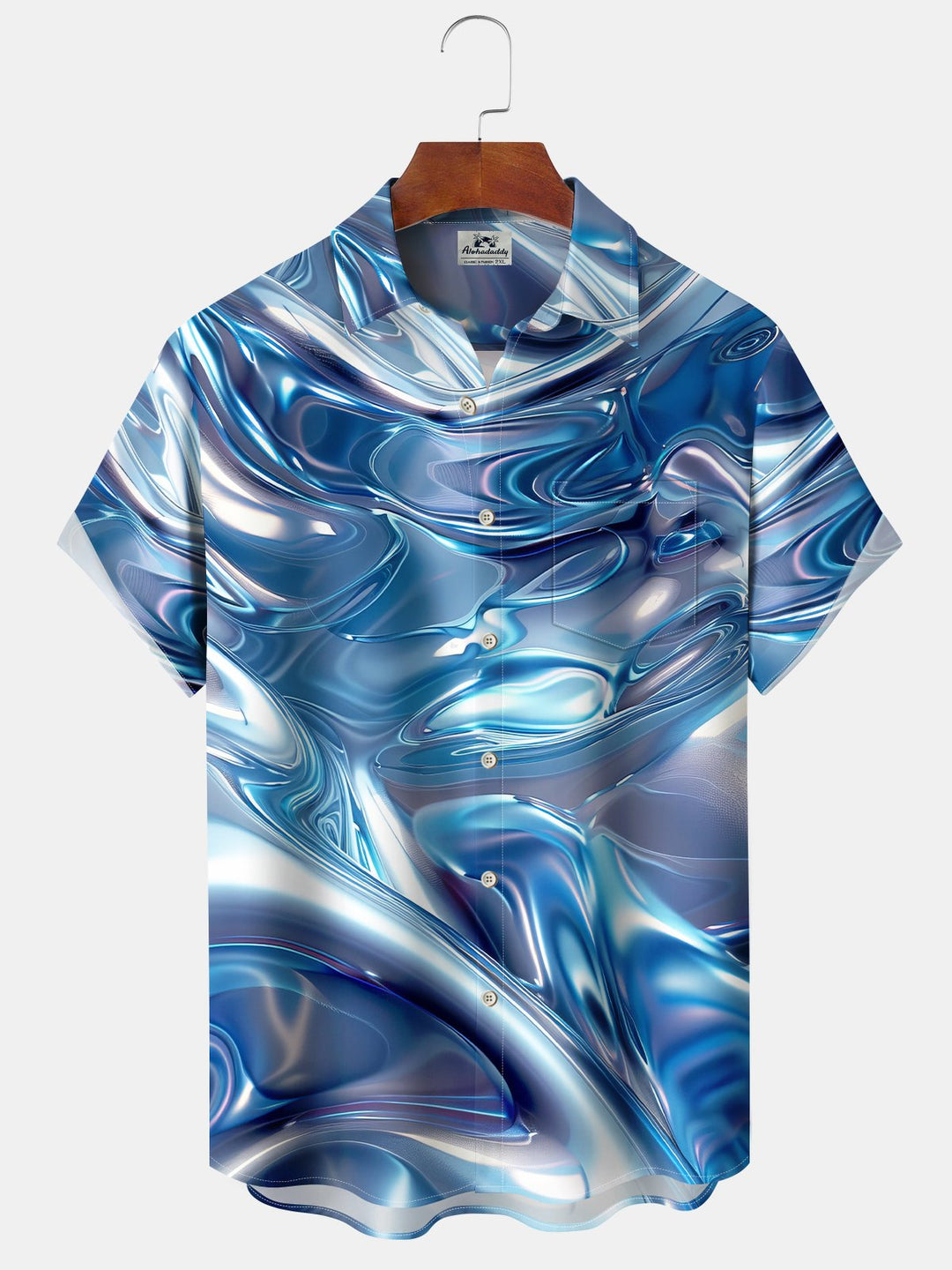 Alohadaddy 3D Abstract Gradient Psychedelic Art Retro Pocket Shirt