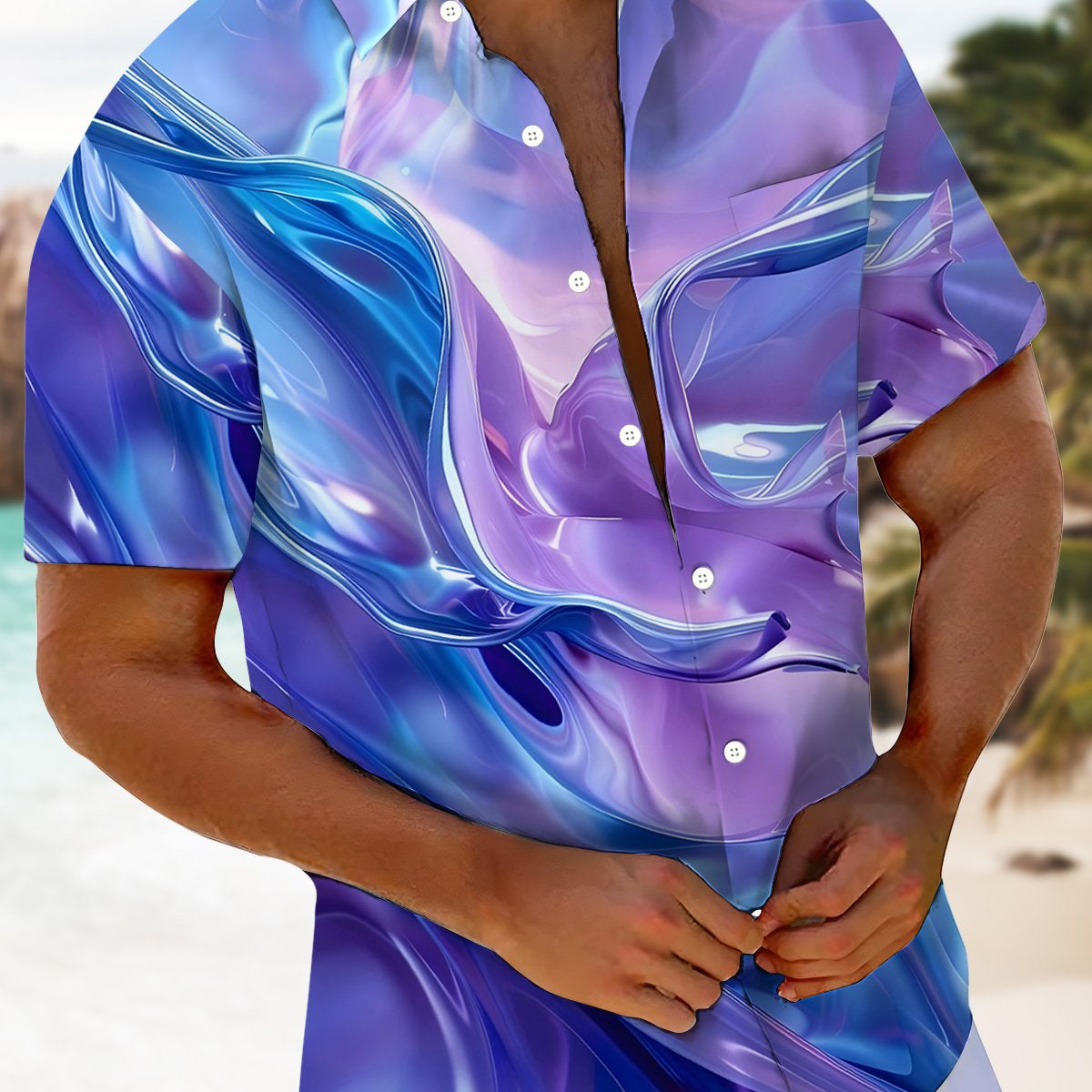 Purple Pockets Abstract Vintage Series Shirts - Alohadaddy – AlohaDaddy