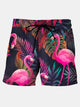 Alohadaddy Swim trunks Flamingo Print Men's Vacation Hawaiian Big And Tall Aloha Board Shorts