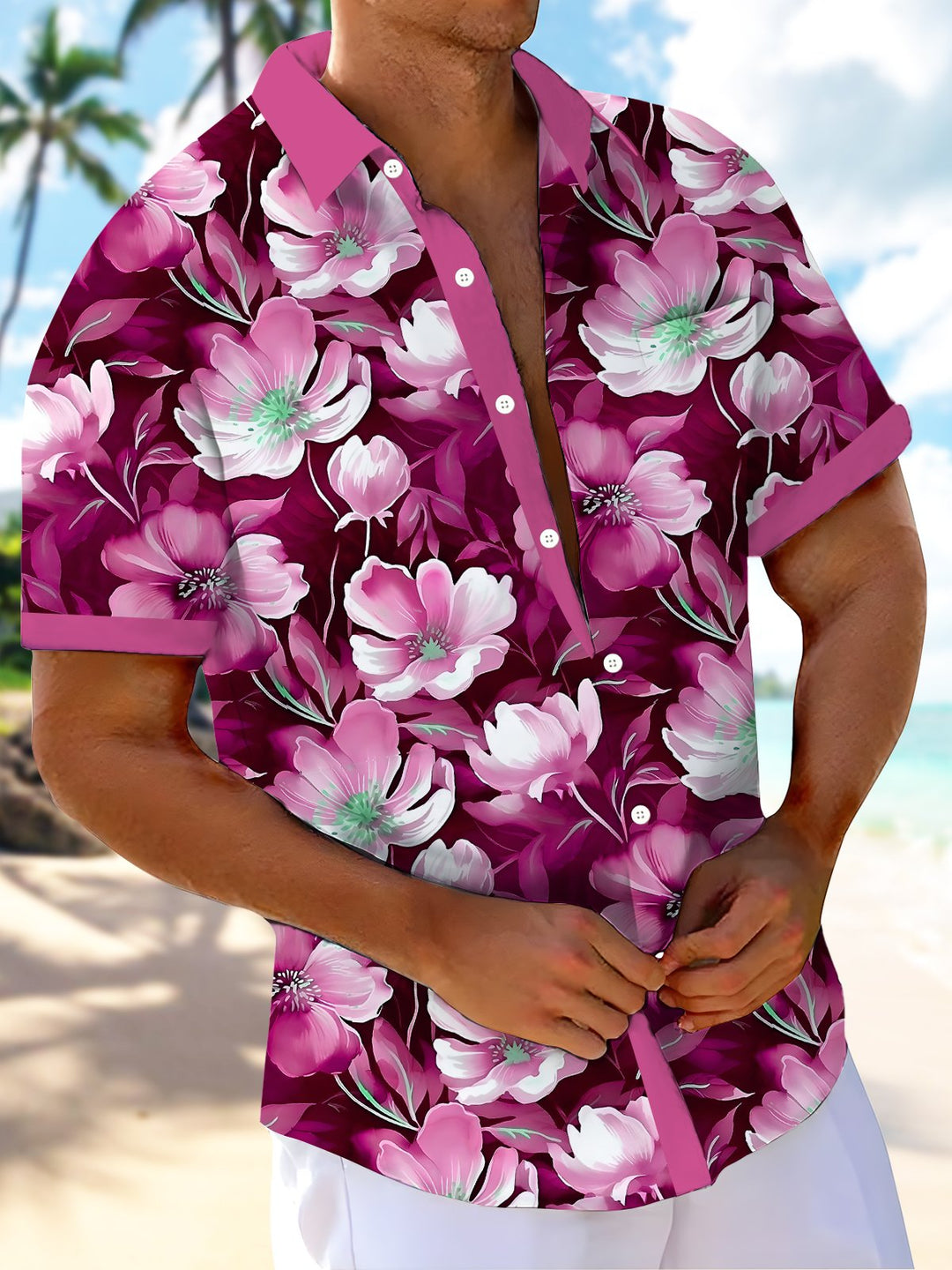 Alohadaddy Hawaiian Floral Print Men&