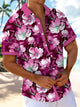 Alohadaddy Hawaiian Floral Print Men's Button Pocket Short Sleeve Shirt