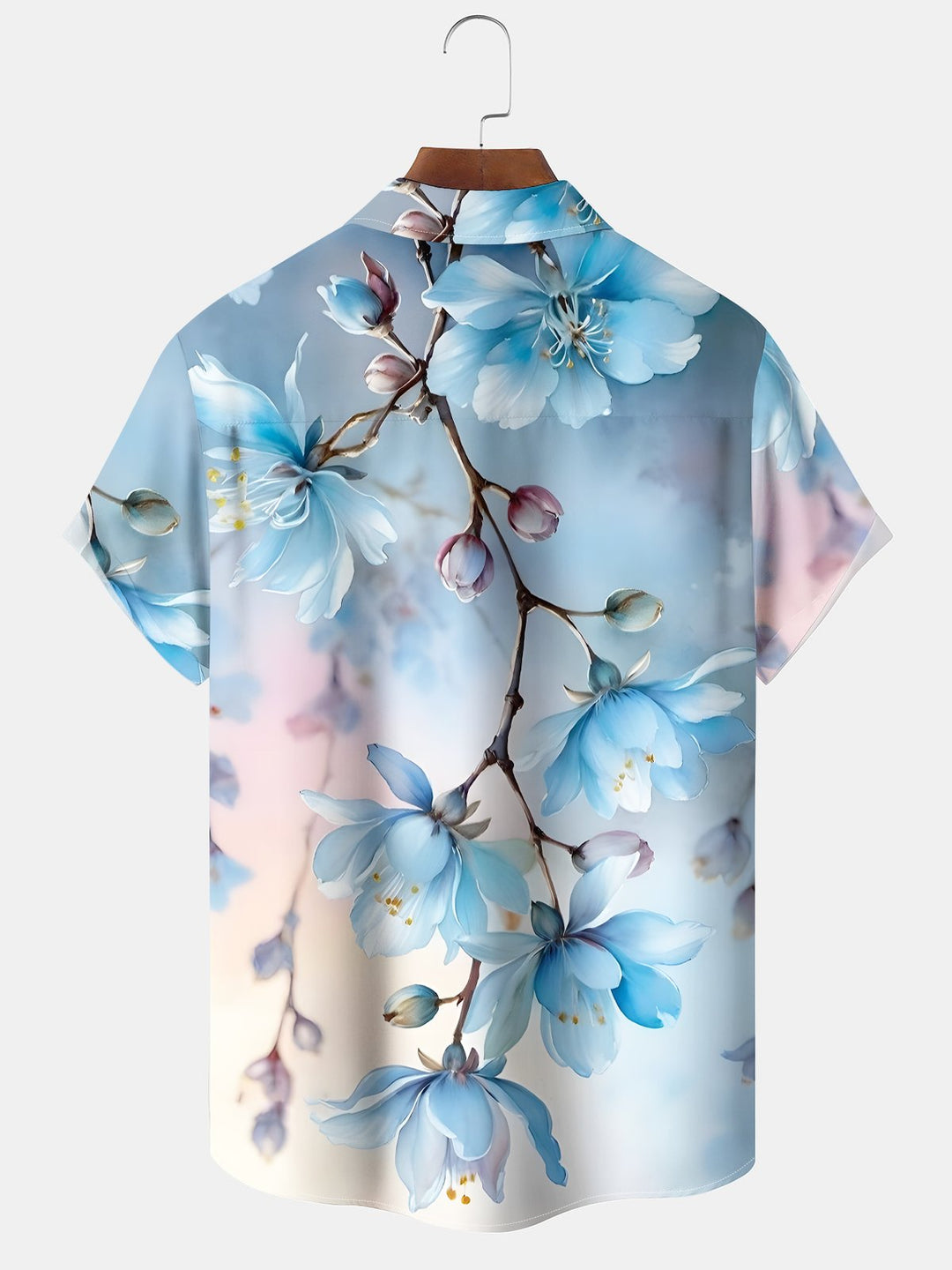 Alohadaddy Hawaiian Floral Art Oversized Pocket Button-Down Shirt