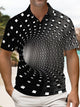 Alohadaddy® Men's Short-Sleeve Geometric Abstract 3D Polo Shirt