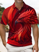 Alohadaddy® Men's Geometric 3D Paper-Cut Art Phoenix Polo Shirt