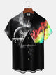 Alohadaddy Retro Music Geometric Rock Space Men's Pocket Oversized Shirt