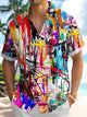 Alohadaddy Vintage Abstract Art Print Men's Button Pocket Hawaiian Shirt