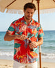 Alohadaddy® Cotton-Blend Classic Hawaiian Floral Beach Camp Shirt