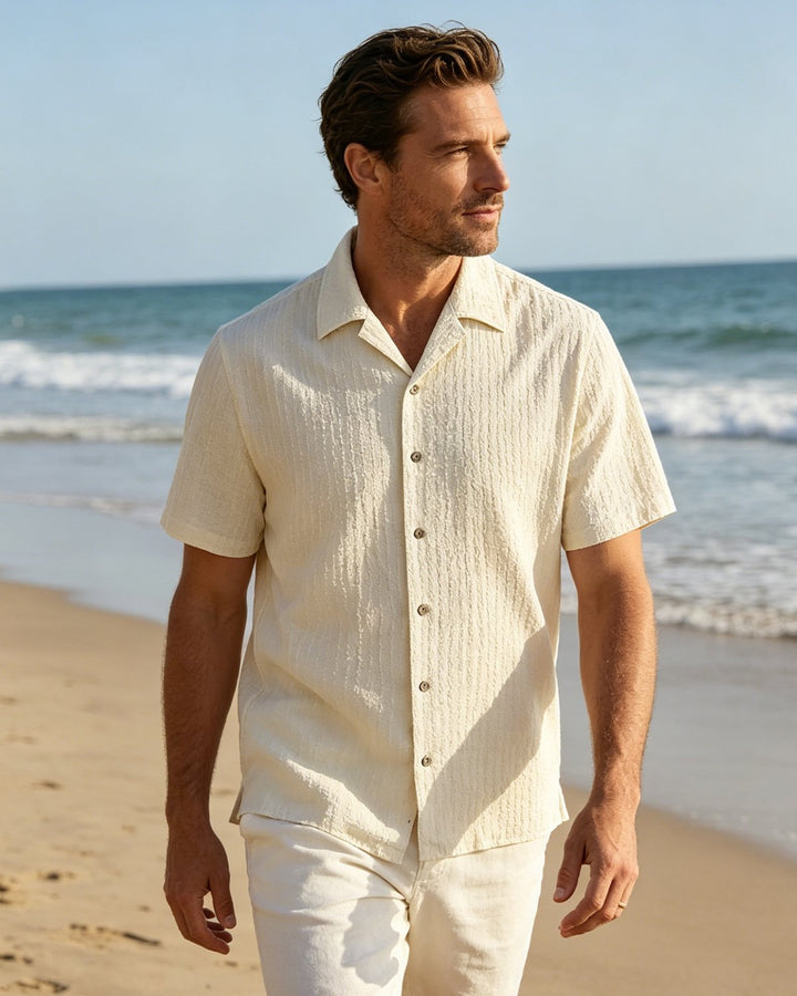 Alohadaddy® Blended Pleated Breathable Moisture-Wicking Camp Shirt