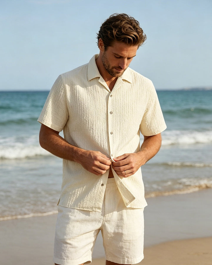 Alohadaddy® Blended Pleated Breathable Moisture-Wicking Camp Shirt
