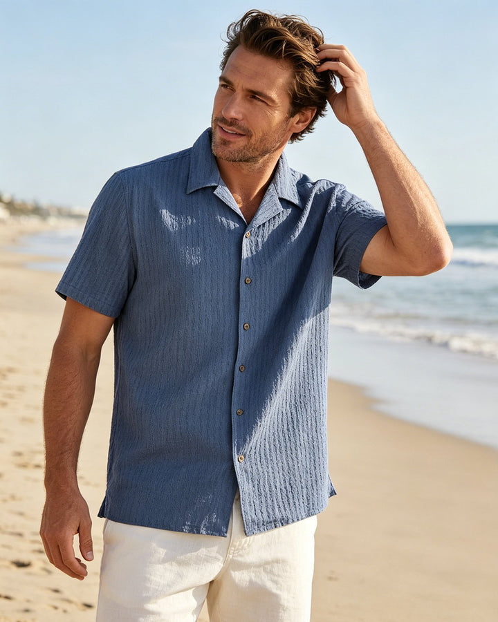 Alohadaddy® Blended Pleated Breathable Moisture-Wicking Camp Shirt