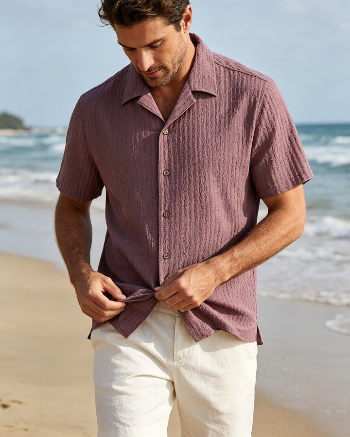 Alohadaddy® Blended Pleated Breathable Moisture-Wicking Camp Shirt