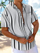 Alohadaddy Retro Geometric Gradient Basic Line Men's Shirt